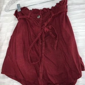 line and dot maroon skirt
